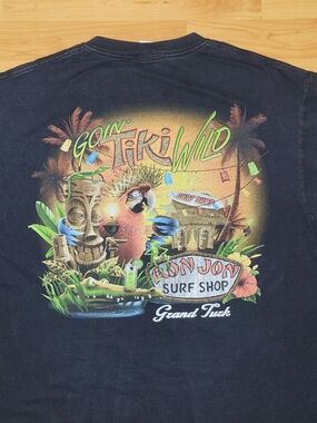 Ron Jon Surf Shop Shirt Men Large Tropical Parrot Goin Tiki Wild Vtg Grand Turk
